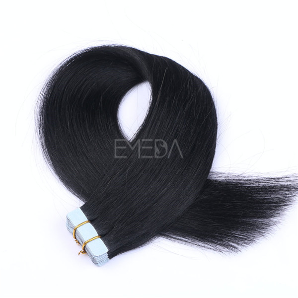 Silk straight style and Remy hair grade hair extensions 18inch 1# Black color YL099